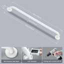 32 Inch Shower Grab Bar 1.25" Dia, White Anti Slip Bathroom Grab Bar, 304 Stainless Steel Knurled Handicap Grab Bars, Safety Support Handrail, Assist Bath Shower Handle for Elderly Injury Senior