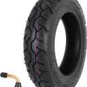 3.50-10 Scooter Tire, 3.50-10 Tubeless Tire for Scooters and Mopeds with 10 Inches Rims; 8PR 56 J; Angled Valve Stem - 1 Pack, Road Tread