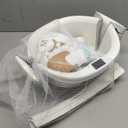 Collapsible Baby Bathtub - Large Baby Bath Tub with Thermometer & Cushion | Travel Portable Newborn Infant Bathtub | Foldable Toddler Bathtub for Baby 0 to 36 Months (Grey)