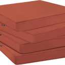 Favoyard Outdoor Chair Cushions 19"W x 19"D x 2"T Set of 4 Patio Chairs Cushions 3-Year Fade Resistant & Waterproof Cushions for Outdoor Furniture with Hidden Zipper, Attach Straps for Dining Chairs (Spice)