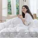MooMee Bedding Duvet Cover Set 100% Washed Cotton Linen Like Textured Breathable Durable Soft Comfy (Solid Bright White, Cal King 104"x98")