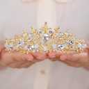 JWICOS Gold Headband Wedding Headband for Women Crystal Queen Hair Accessories Princess Headpiece for Bride Party Prom (Gold)