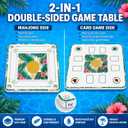 Floating Mahjong Table for Pool, Double-Sided Waterproof Float Board with Rules, Game Tray for Card Games, Poker, Dominoes, Scrabble, for Swimming Pool, Hot Tub, Lake & Beach Party (Dark green)
