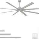 96 inch Large Industrial Ceiling Fan - DC Motor Shop Ceiling Fans with Remote Control Home or Commercial Ceiling Fan for Warehouse/Garage/Gym/Shop,6-Speed Silver No Light