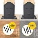 Creative Design 4x4 Post Base, Square Bracket Post Base for Fence Mailbox Deck, Bolt Down Post Base Wood Post Ground Anchor, Fit 3.5''x3.5'' Square Wood Post (Black - Set 4)