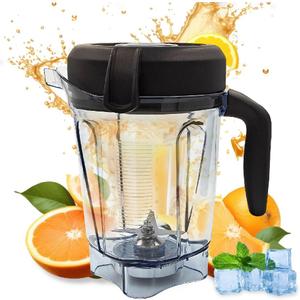 Blender Pitcher 64 oz Low-Profile Container, Compatible with 5200, 750, 5000, 6300, 7500, vm0102, vm0103, vm0197, E310 - Classic/Explorian/Commercial Series Cups