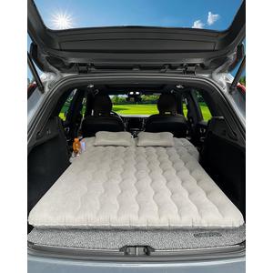 Canodoky SUV Air Mattress, Inflatable Car Mattress Bottle and Phone Holder Thickened Flocking & PVC Surface Car Bed with Electric Air Pump Travel Mattress for Camping Road Trip (Grey)
 44x66 In