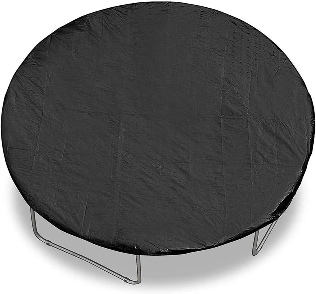 Trampoline Cover, 6/8/10/12/13/14/15/16FT Trampoline Weather Protective Cover, Outdoor Round Waterproof UV Resistant Wear-Resistant Trampoline Cover (Black)