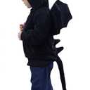 ComfyCamper Adorable Dragon Hoodie for Boys Girls Kids and Adults as Cute Animal Dragon Costume Sweatshirt (8-10 Years, Black)