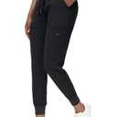 MIVEI High Waisted Jogger Style Scrub Pants Black, 2XL