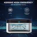 Life Basis Ultrasonic Jewelry Cleaner Portable 500ML Sonic Cleaning Machine with 42kHz Deep Cleaning, 5 Timer Settings, Stainless Steel Tank, for Rings, Eyeglasses, Watch Straps, Coins, Dentures