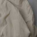 MooMee Bedding Sheet Set 100% Washed Cotton Linen Like Textured Breathable Durable Soft Comfy (Heathered Almond Milk Grey, Queen)