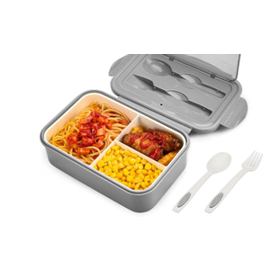 BIBURY Lunch Box, Leakproof Bento Box for Kids Adults, Food Container with 3 Compartments and Cutlery Set, BPA Free, Microwave and Dishwasher Safe Meal Prep Containers - Grey (2022-lb-01)
Gray 5x7"
