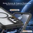 for Samsung Galaxy A16 5G Case, [Transparent & Holster Series] Belt Clip Full Body Shockproof Protective Cell Phone Cover with 2 Pack Tempered Glass Screen Protector (Black/Clear)