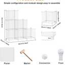 AWTATOS Cube Storage Organizer, Closet Organizers and Storage, 6 Cube Shelves Bookshelf, DIY Stackable Plastic Clothes Organizer Shelving for Bedroom, Home, Transparent Twill, 11.8" X 11.8" X 11.8"