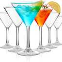 Unbreakable Martini Glasses Set of 6, 10 oz Plastic Martini Cocktail Glasses with Stem, Reusable Cocktail Glasses for Bar, Margarita, Whiskey, Gin, Tequila, BPA-Free, Top Rack Dishwasher-Safe, Clear