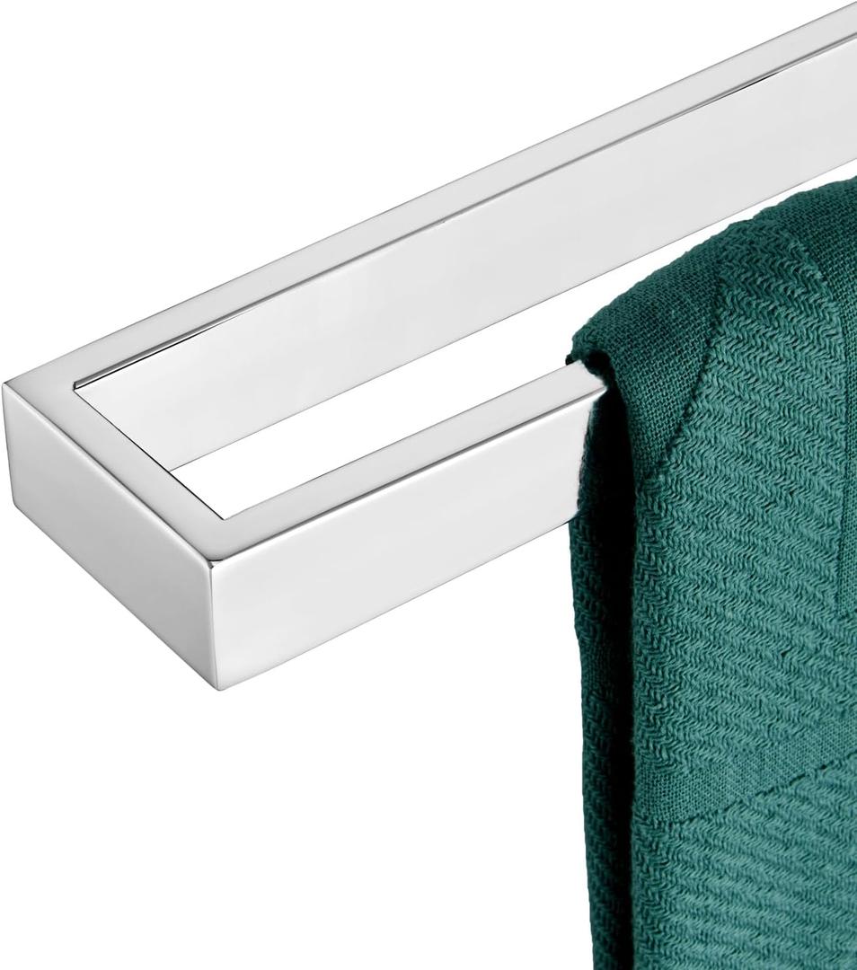 KOKOSIRI Towel Holder Chrome Bath Towel Bar Rack 24-Inch Kitchen Holder Polished Stainless Steel for Bathroom Hardware Wall Mounted, 1 Pack B4008CH-L24