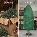 Upright Christmas Tree Storage Bag - Fits 4 Ft Artificial Xmas & Topiary Tree, Vertical Holiday Cover, Durable, Dustproof & Easy-Use Xmas Storage, Green
