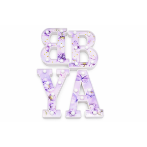 Realspring Baby Shower Sign Babe Marquee LED Letters Battery Operated Light up Centerpieces Glowing Home Table Party Decor for Boy Girl Gender Reveal Birthday, 8.26''(Butterfly,Purple)