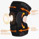 CHIYAN Hinged Knee Brace with Side Stabilizers for Men Women, Metal Hinge Knee Support for Meniscus Tear Arthritis Pain Relief, ACL, PCL, MCL (Small(1 Pack), Black)