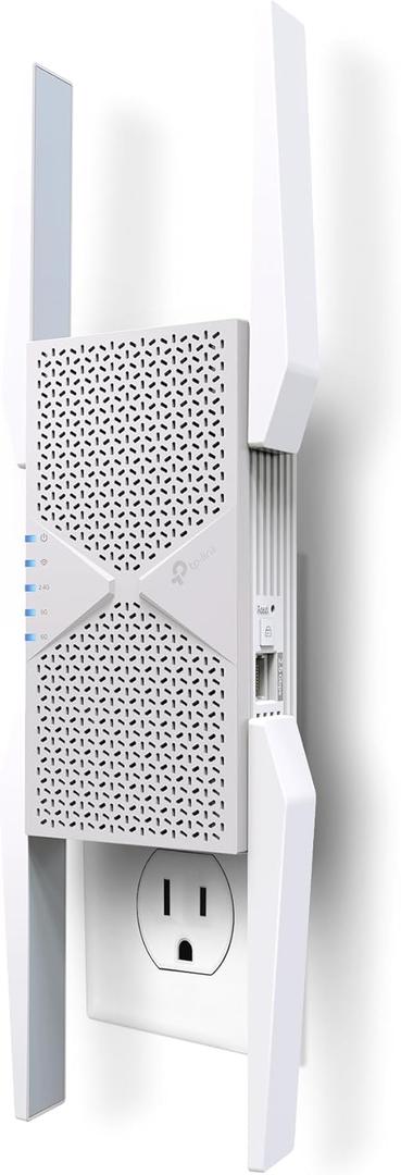 TP-Link BE10000 Wi-Fi 7 Range Extender RE653BE | 10 Gbps Tri-Band Wireless Repeater | 2.5 Gbps Ethernet Port | Internet Signal Booster for Home | Up to 2800 sq.ft, 128 Devices | 6 GHz, MLO, EasyMesh