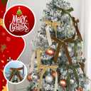 Riceshoot 30 Pcs Christmas Velvet Bow, 6 x 8 Inch Rustic Crafts Gift Bows Nice for Christmas Tree, Garland, Large Gifts, Parties, Indoor or Outdoor Decorations(Retro)