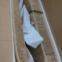 Wellmet Boho Chandelier Light Fixture 42 Inch, Farmhouse Rattan Pendant Light for Dining Room, Rustic Rectangular Chandeliers for Living Room, Bedroom, Kitchen Island (Rattan, 33 Inches)