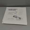 LANDNEOO 14 Grids Pill Organizer Box with Labels, Travel Medication Holder Dispenser Case Kit, Pocket Daily Pharmacy Container for Fish Oil Vitamin Supplement Storage, Khaki Pink Grey, 3 Pack