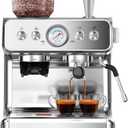 Espresso Machine with Grinder, Stainless Steel 20 Bar Semi-Automatic Expresso Coffee Machines, Featuring a Milk Frother, Steam Wand, Removable Water Tank for Latte, Macchiato, Cappuccino