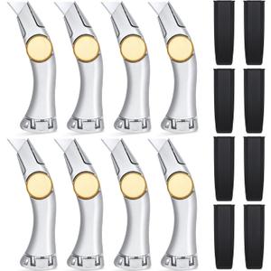 8 Pcs Silver Fixed Blade Roofing Knife Vinyl Drywall Knife with Replacement Fixed Utility Blades Heavy Duty Roofer's Roofing Tools Cutter with Holster Belt Clip for Carpet