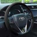 Suede Steering Wheel Cover, Universal 15 Inch Car Steering Wheel Cover, Non-Slip Design,Breathable,Car Interior Accessories Black