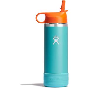 Hydro Flask Kids Water Bottle for School - Stainless Steel and Insulated with Straw Cap - 18 Oz in Seaspray Blue