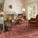 10x14 Area Rug - Washable Ultra-Thin Carpet Non-Slip Crimson Red