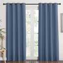 NICETOWN Blackout Curtain Panel - (Stone Blue Color) Light Blocking Room Darkening Window Drape for Nursery/Bedroom, Ring Top, W52 x L84, 1 PC