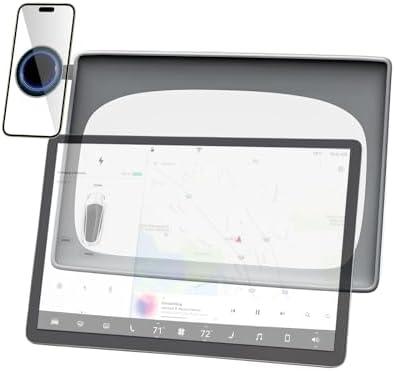 ANNSKIN Tesla Display Phone Mount and Screen Protector TPU Frame Magnetic Stands for Tesla Model 3 (2023-2017) and Model Y (2024-2020) Phone Holder Fit for All Phones (2 in 1 Magnetic Stand+Frame)