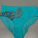 Seafolly Women's Standard High Waisted Full Coverage Low Legline Bikini Bottom (12, La Mer Aquatic Blue)