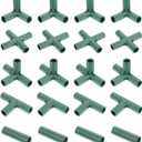 20Pcs 16mm Greenhouse Frame Connector, 5 Types Stable Gardening Pipe Fitting for Plant Support, Tomato Trellis Brackets, Joint for Stakes & Tubes