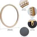 Antique Gold Round Wall Mirror 20", Ornate Beaded Metal Frame Mirror for Bathroom, Vintage Farmhouse Circle Accent Mirror for Bedroom Living Room Entryway or Vanity with Distressed Whitewashed Finish