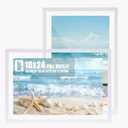 DLQuarts 18x24 Floating Picture Frame for 16x20/ 13x19/ 12x18/ 11x14 Photos, 2-Pack Solid Wood Double Plexiglass Wall Art Frames, Any Size Photo up to 18x24 Display, Soft White