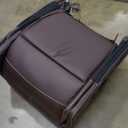 YITAHOME Recliner Chair,PU Rocking Chair for Adults,Swivel Recliner with Cup Holders,Heat and Massage,Single Sofa Seat with Side Pockets for Living Room/Bedroom,Brown