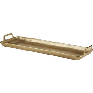 Signature Design by Ashley Posy Decorative Metal Serving Tray, Gold Finish