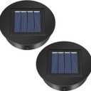 2 Pack Solar Light Replacement Top - 10 Lumens LED Panel Lantern Lid, Outdoor Parts for Garden Patio Decor, Light up Your Space (3.15in)
