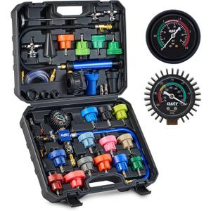 Orion Motor Tech Coolant Pressure Tester Kit, 31pc Master Coolant Vacuum Refill Kit with 23 Radiator Adapters, Radiator Cooling System Pressure Tester Kit with Vacuum Pump Vacuum Purge & Refill Tool
