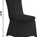LZY 20pcs Spandex Chair Cover Stretch Slipcovers for Wedding Party, Dining Banquet Chair Decoration Covers (Black, 20)