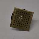 SaniteModar Shower Drain, 6 inch Shower Floor Square Drain with Flange, Removeable Grid Panel SUS 304 Stainless Steel Square Shower Drain, Brushed Gold