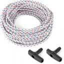 High Strength Recoil Start Rope Replacement for Chainsaws, Lawn Mowers, Gas or Diesel Engines - 50 feet with 2 Universal Handles Compatible with Briggs & Stratton, Husqvarna, STIHL
