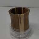 Wooden Utensil Holder for Countertop, 360 Rotating Kitchen Utensil Holder, 7.2"x 6" Large Acacia Wood Crock, Farmhouse Kitchen Decor