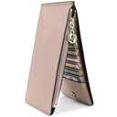 YALUXE Women's RFID Blocking Genuine Leather Wallets Cell Phone Pocket Card Holder Organizer Coin Purse with Zipper Pocket