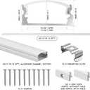 60 Pack 3.3FT 1Meter U Shape LED Strip Aluminum Channel Diffuser System with Cover, End Caps and Mounting Clips, Easy Cut Installed Curved Profile, Aluminum Profile for LED Strip Light Installations