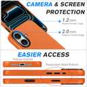 SHIELDON Genuine Leather Case for iPhone 17 6.3 Inch 2025 | Compatible with Magsafe, Updated Camera Button, Magnetic Wireless Charging, Anti-Scratch, Shockproof, Protective Phone Cover - Orange